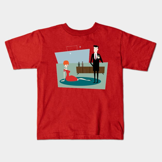 Office Party Kids T-Shirt by Plan8